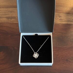 Elegant Silver Necklace with Crystal Pendant